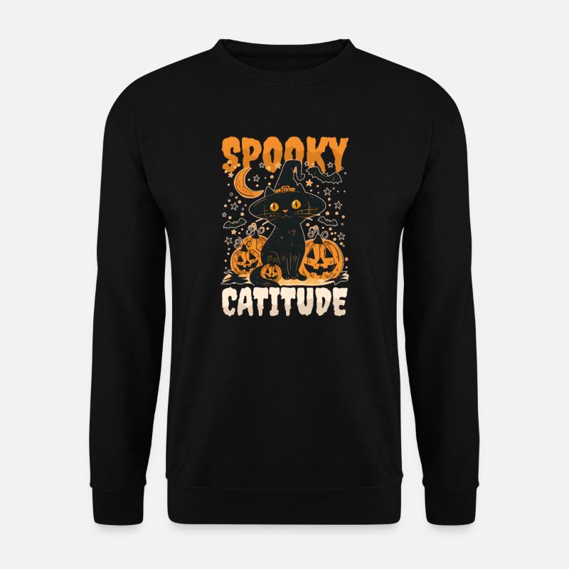 Halloween Cat Spooky Catitude - Unisex Sweatshirt - black