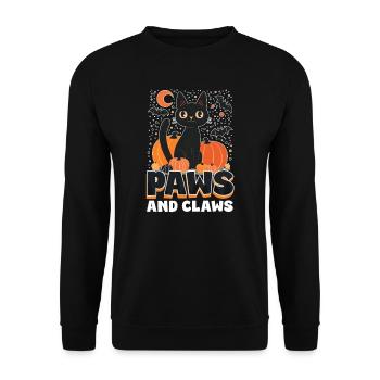 Halloween Cat Paws And Claws - Unisex Sweatshirt - black - Front - Alina (178cm) & Michal (187cm)