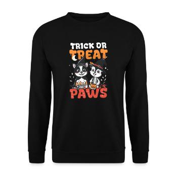 Halloween chien tour ou friandise pattes - Sweat-shirt Unisexe - noir - Devant - Alina (178cm) & Michal (187cm)