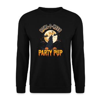 Halloween Dog Howl-O-Ween Party Pup - Unisex Sweatshirt - black - Front - Alina (178cm) & Michal (187cm)