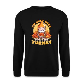 Thanksgiving-Zwerg nur hier für den Truthahn - Unisex Pullover - Schwarz - Vorne - Alina (178cm) & Michal (187cm)