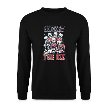 Halloween Eishockey Hockey Hockey Ghule regieren das Eis - Unisex Pullover - Schwarz - Vorne - Alina (178cm) & Michal (187cm)