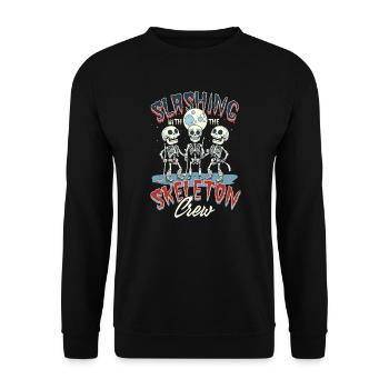 Halloween Ice Hockey Slashing With The Skeleton Cr - Unisex Sweatshirt - black - Front - Alina (178cm) & Michal (187cm)