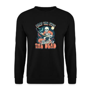Halloween Ice Hockey Drop The Puck, Raise The Dead - Unisex Sweatshirt - black - Front - Alina (178cm) & Michal (187cm)
