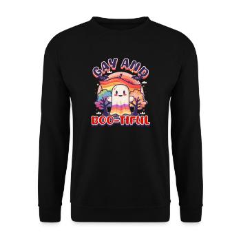 Gay Halloween Gay Et Boo-Tiful - Sweat-shirt Unisexe - noir - Devant - Alina (178cm) & Michal (187cm)