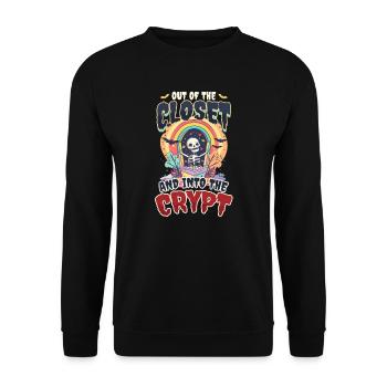 Gay Halloween Out Of The Closet And Into The Crypt - Unisex Sweatshirt - black - Front - Alina (178cm) & Michal (187cm)