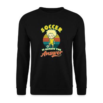 Joueur de football Le football est la réponse - Sweat-shirt Unisexe - noir - Devant - Alina (178cm) & Michal (187cm)
