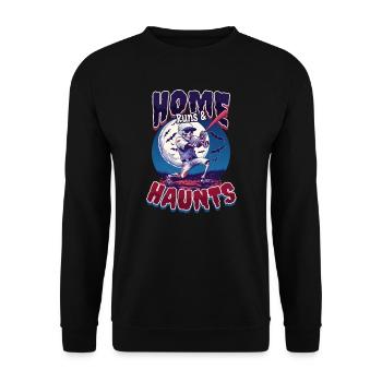 Halloween Baseball Home Runs & Haunts - Unisex Sweatshirt - black - Front - Alina (178cm) & Michal (187cm)