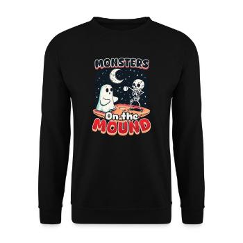 Monstres de baseball d’Halloween sur le monticule - Sweat-shirt Unisexe - noir - Devant - Alina (178cm) & Michal (187cm)