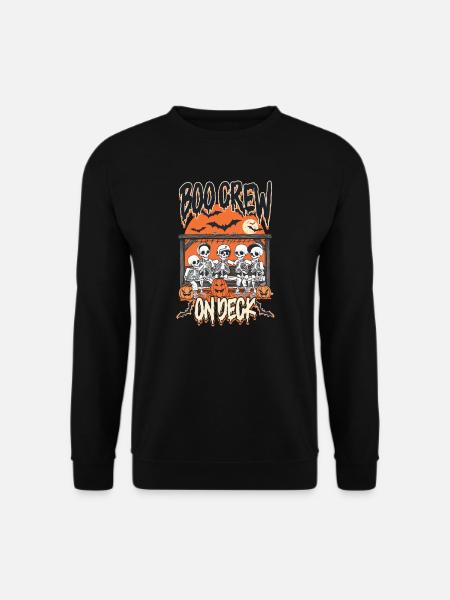 Halloween Baseball Boo Crew an Deck - Unisex Pullover - Schwarz