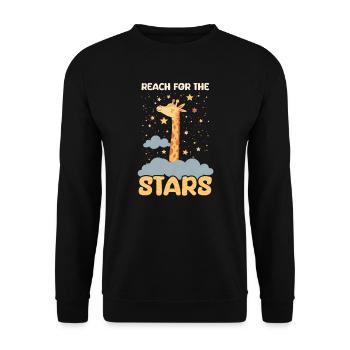Girafe Atteindre les étoiles - Sweat-shirt Unisexe - noir - Devant - Alina (178cm) & Michal (187cm)