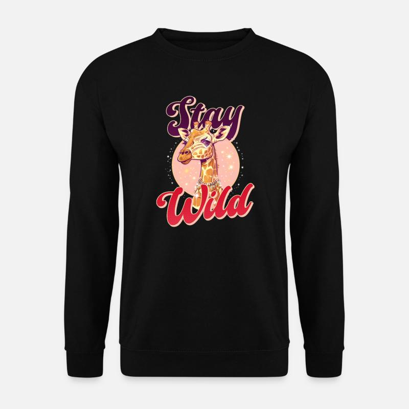 Giraffe bleibt wild - Unisex Pullover - Schwarz