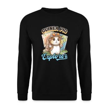 Meerschweinchen Meerschweinchen Entdecker - Unisex Pullover - Schwarz - Vorne - Alina (178cm) & Michal (187cm)