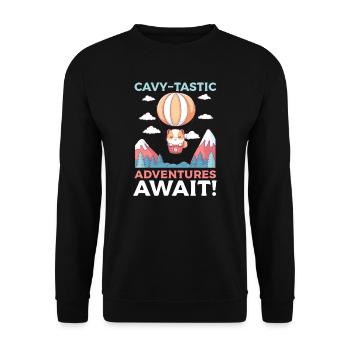 Meerschweinchen-Cavy-tastische Abenteuer warten auf Sie! - Unisex Pullover - Schwarz - Vorne - Alina (178cm) & Michal (187cm)