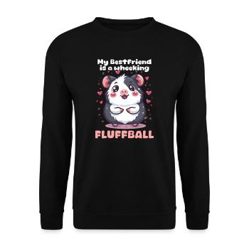 Meerschweinchen Mein Bester Freund Ist Ein Keuchender Flauschball - Unisex Pullover - Schwarz - Vorne - Alina (178cm) & Michal (187cm)
