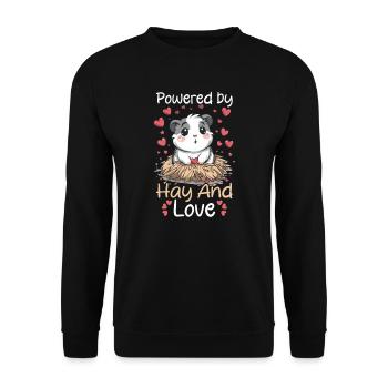 Guinea Pig Powered By Hay And Love - Unisex Sweatshirt - black - Front - Alina (178cm) & Michal (187cm)