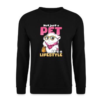 Meerschweinchen ist nicht nur ein Haustier, es ist ein Lebensstil - Unisex Pullover - Schwarz - Vorne - Alina (178cm) & Michal (187cm)