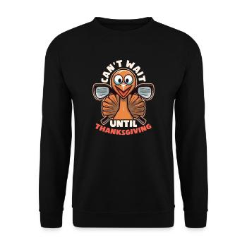 Thanksgiving-Golf kann es kaum erwarten, bis - Unisex Pullover - Schwarz - Vorne - Alina (178cm) & Michal (187cm)