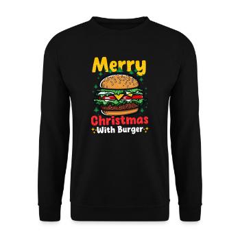 Burger Noël Joyeux Noël avec burger - Sweat-shirt Unisexe - noir - Devant - Alina (178cm) & Michal (187cm)