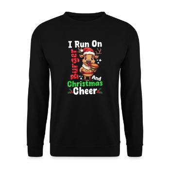 Burger Christmas Run On Burger And Cheer - Unisex Sweatshirt - black - Front - Alina (178cm) & Michal (187cm)