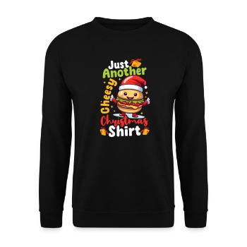 Burger Christmas Ein weiteres käsiges Weihnachtsoutfit - Unisex Pullover - Schwarz - Vorne - Alina (178cm) & Michal (187cm)