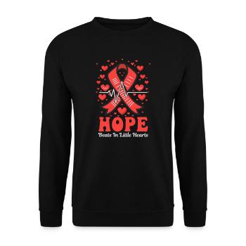 L’espoir bat dans les petits cœurs - Sweat-shirt Unisexe - noir - Devant - Alina (178cm) & Michal (187cm)