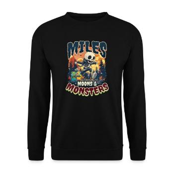 Halloween Runner Miles, lunes et monstres - Sweat-shirt Unisexe - noir - Devant - Alina (178cm) & Michal (187cm)