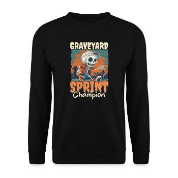 Champion de sprint du cimetière de coureurs d’Halloween - Sweat-shirt Unisexe - noir - Devant - Alina (178cm) & Michal (187cm)