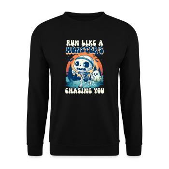 Courez comme si un monstre vous poursuivait - Sweat-shirt Unisexe - noir - Devant - Alina (178cm) & Michal (187cm)