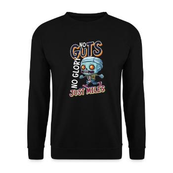 Coureur d’Halloween Pas de courage, pas de gloire, juste des kilomètres - Sweat-shirt Unisexe - noir - Devant - Alina (178cm) & Michal (187cm)