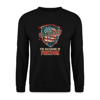 VA Nurse VA Nurses: The Backbone Of Freedom - Unisex Sweatshirt - black - Front - Alina (178cm) & Michal (187cm)