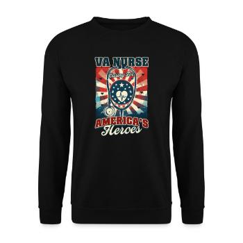 VA-Krankenschwester VA-Krankenschwester: Fürsorge für Amerikas Helden - Unisex Pullover - Schwarz - Vorne - Alina (178cm) & Michal (187cm)