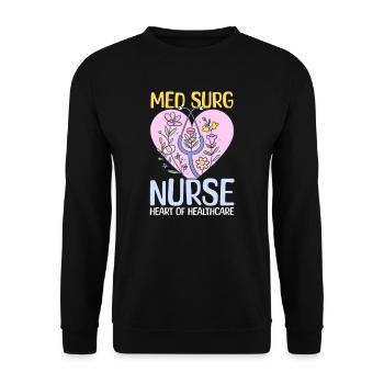 Med Surg Krankenschwester Med Surg Krankenschwester - Herz Von Healthcar - Unisex Pullover - Schwarz - Vorne - Alina (178cm) & Michal (187cm)