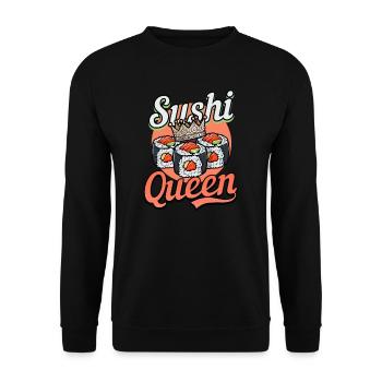 Sushi Roll Sushi Queen - Unisex Sweatshirt - black - Front - Alina (178cm) & Michal (187cm)
