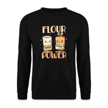 Mehl Power backen - Unisex Pullover - Schwarz - Vorne - Alina (178cm) & Michal (187cm)