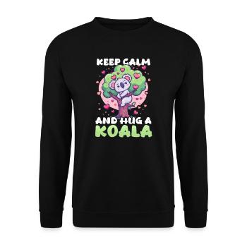 Koala Reste Calme Et Étreint Un Koala - Sweat-shirt Unisexe - noir - Devant - Alina (178cm) & Michal (187cm)
