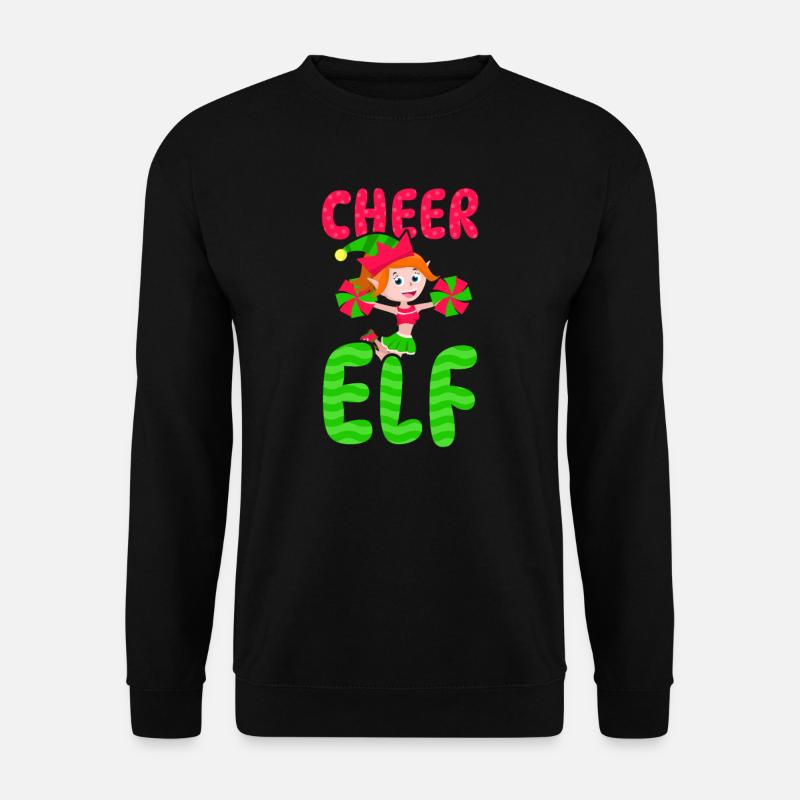 Christmas Cheerleader Cheer Elf - Unisex Sweatshirt - black