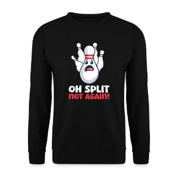 Bowling Oh Split, nicht schon wieder! - Unisex Pullover - Schwarz - Vorne - Alina (178cm) & Michal (187cm)