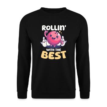 Bowling Rollin' avec les meilleurs - Sweat-shirt Unisexe - noir - Devant - Alina (178cm) & Michal (187cm)