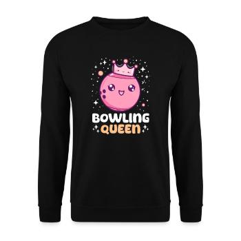 Bowling Bowling Queen - Unisex Sweatshirt - black - Front - Alina (178cm) & Michal (187cm)