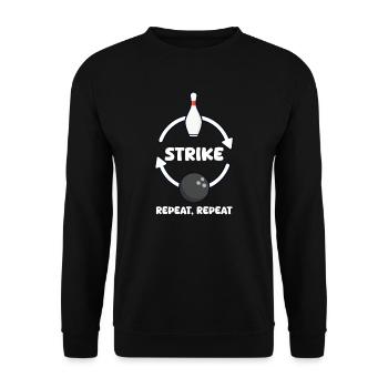 Bowling Strike, répéter, répéter - Sweat-shirt Unisexe - noir - Devant - Alina (178cm) & Michal (187cm)