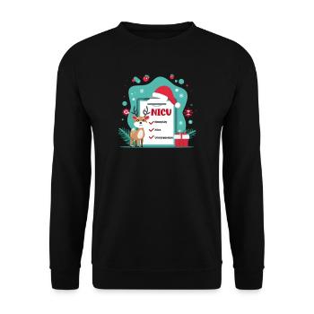 USIN Noël USIN : vilain, gentil, inarrêtable - Sweat-shirt Unisexe - noir - Devant - Alina (178cm) & Michal (187cm)