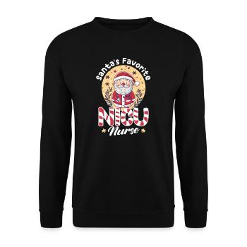 NICU Christmas Santa's Favorite NICU Nurse - Unisex Sweatshirt - black - Front - Alina (178cm) & Michal (187cm)