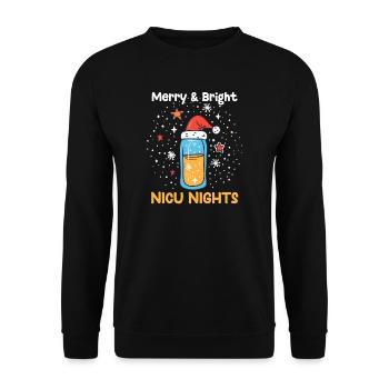 Noël de l’USIN Joyeuses et lumineuses Nuits de l’USIN - Sweat-shirt Unisexe - noir - Devant - Alina (178cm) & Michal (187cm)