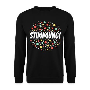 Stimmung Konfetti Silvester Karneval Fasching - Unisex Pullover - Schwarz - Vorne - Alina (178cm) & Michal (187cm)