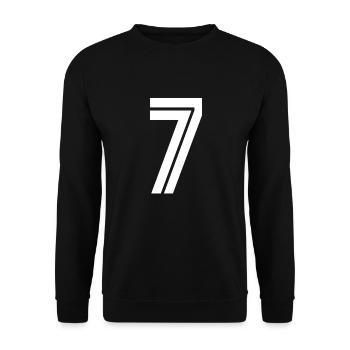 Jersey number 7 – 7th anniversary gift - Unisex Sweatshirt - black - Front - Alina (178cm) & Michal (187cm)