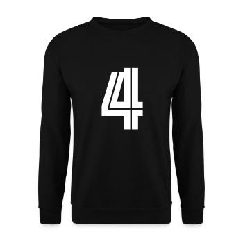 Maillot numéro 4 – Cadeau anniversaire 4 ans - Sweat-shirt Unisexe - noir - Devant - Alina (178cm) & Michal (187cm)