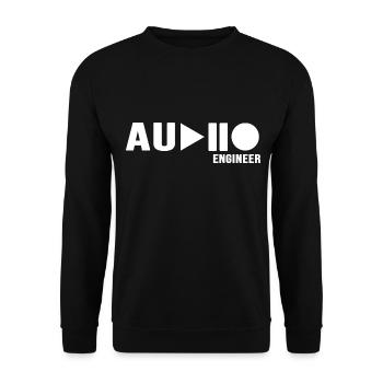 Audio Sound Engineering DJ at the mixing console Soundguy - Unisex Sweatshirt - black - Front - Alina (178cm) & Michal (187cm)