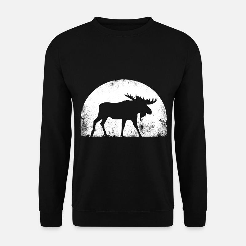 Elch Elche Elchkuh Geweih Geschenk Tierschützer - Unisex Pullover - Schwarz