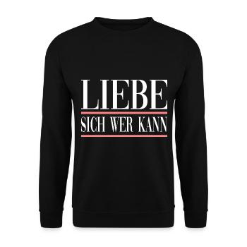 Liebe Sich Wer Kann für den Partner - Unisex Pullover - Schwarz - Vorne - Alina (178cm) & Michal (187cm)